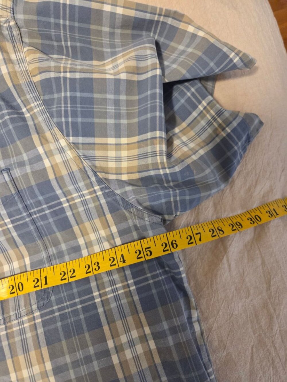 Carhartt Mens Plaid SS Plaid Shirt Button-Up Cotton Blue/Beige Grandpacore cabin - Picture 6 of 7